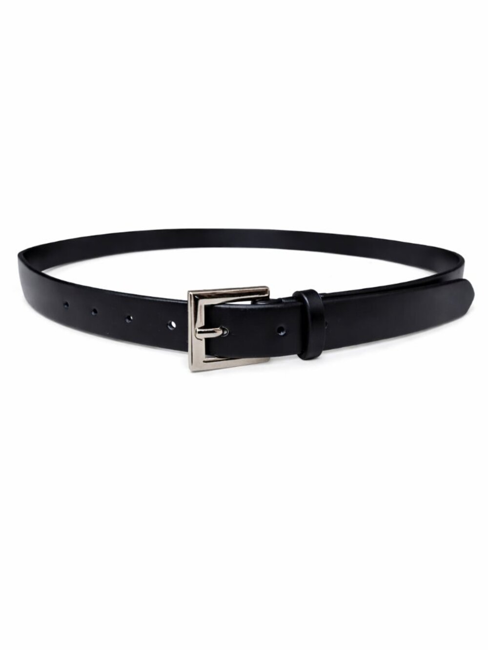 FANCI CLUB | Black 'Cladding' Leather Skinny Belt